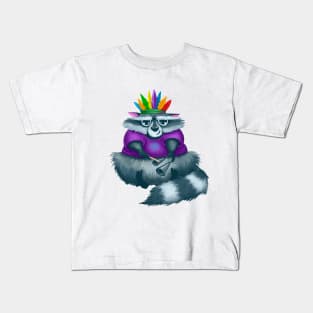 Raccoon playing agogo Kids T-Shirt